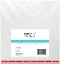 Torebki, woreczki foliowe z klejem - Simply Crafting - K4, 100 szt.