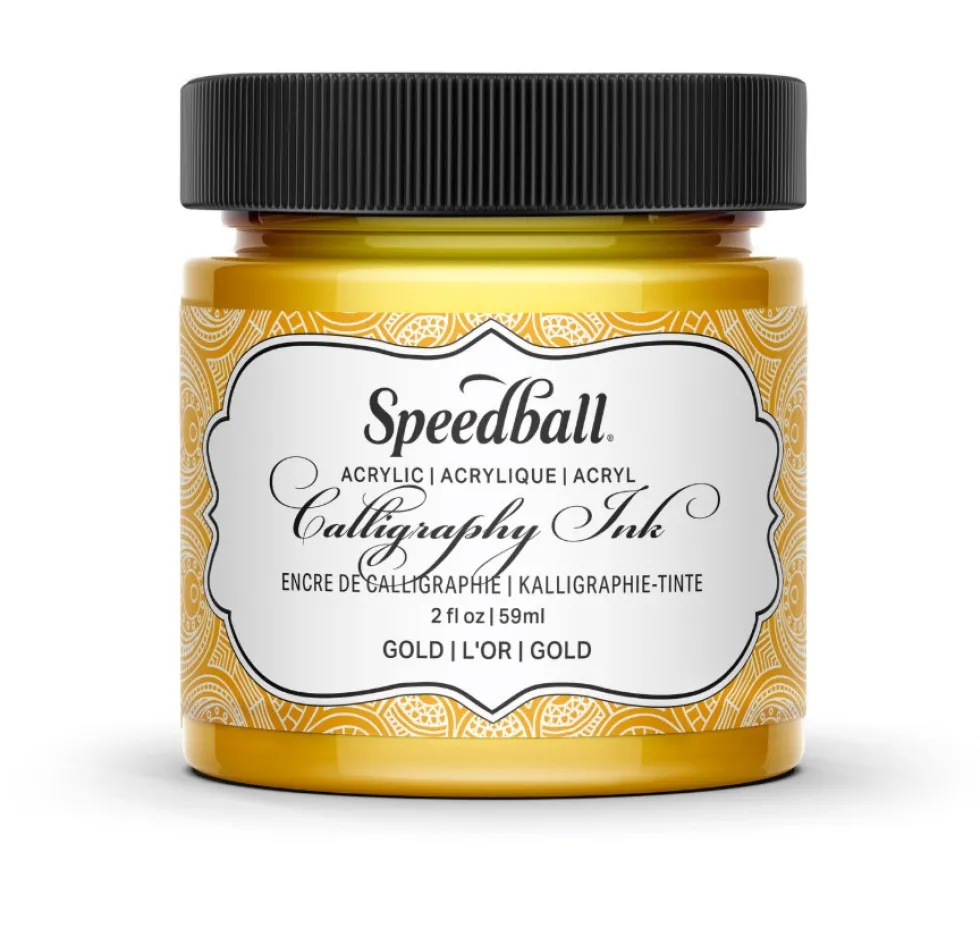 Tusz akrylowy do kaligrafii - Speedball - Gold 59 ml