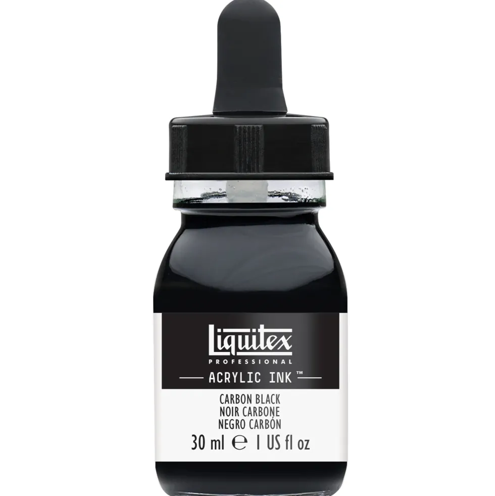 Tusz akrylowy - Liquitex - Carbon Black, 30 ml