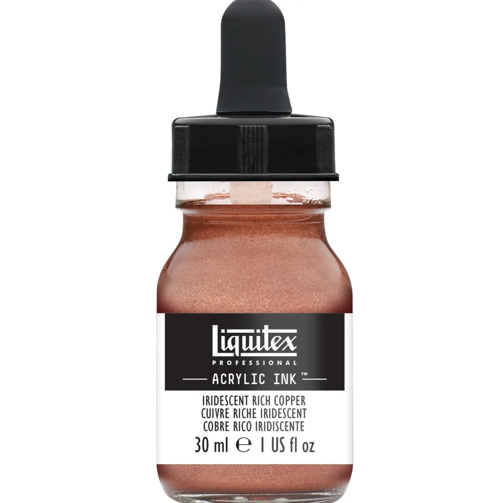 Tusz akrylowy - Liquitex - Iridescent Rich Copper, 30 ml