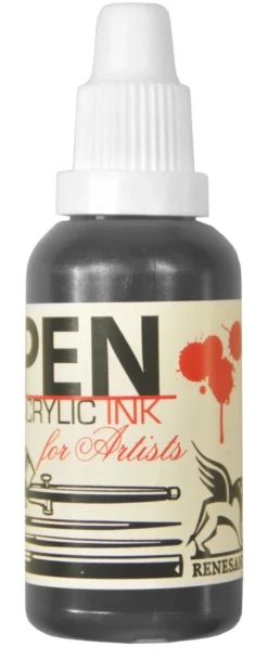 Tusz akrylowy - Renesans - czarny, 35 ml