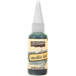 Tusz alkoholowy Media Ink - Pentart - Zielona porcelana, 20 ml