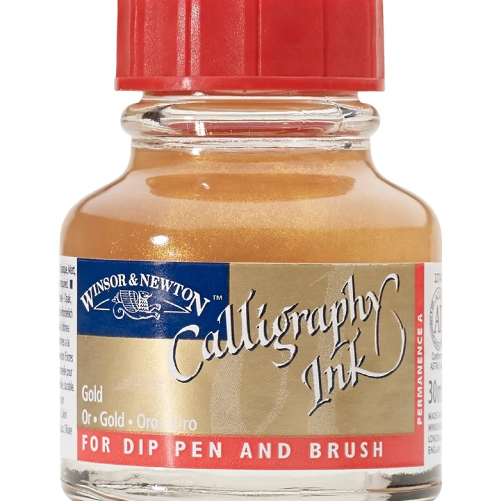 Tusz do kaligrafii DIP - Winsor & Newton - gold, 30 ml