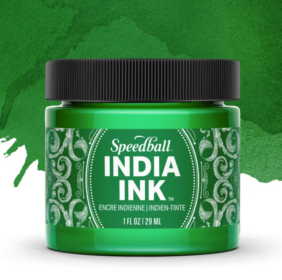 Tusz do kaligrafii India Ink - Speedball - Bright Emerald 29 ml