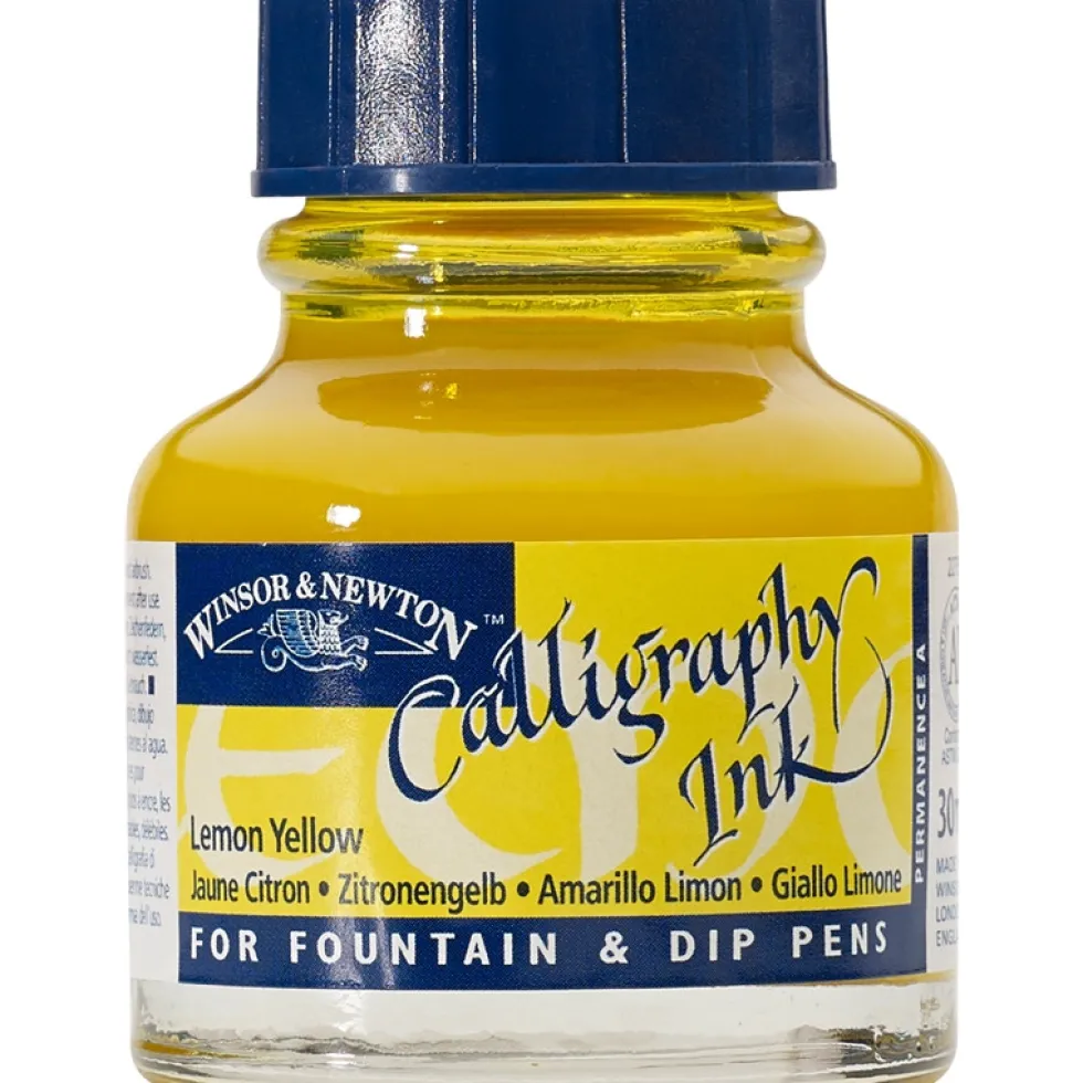 Tusz do kaligrafii - Winsor & Newton - lemon yellow, 30 ml