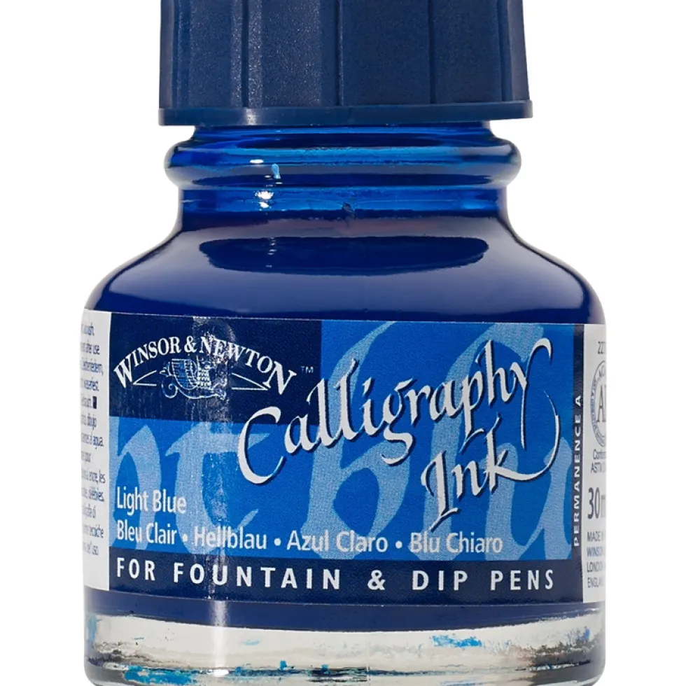 Tusz do kaligrafii - Winsor & Newton - light blue, 30 ml