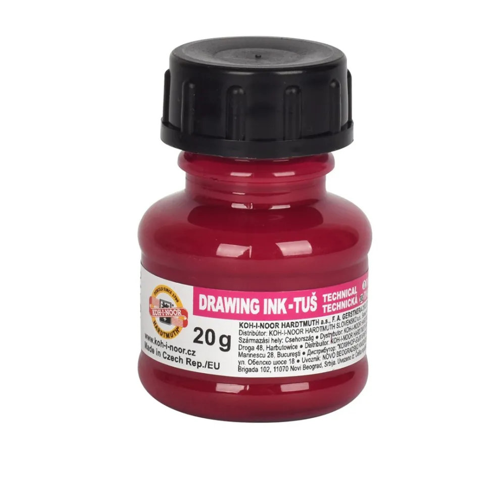 Tusz rysunkowy, kreślarski - Koh-I-Noor - magenta, 20 g