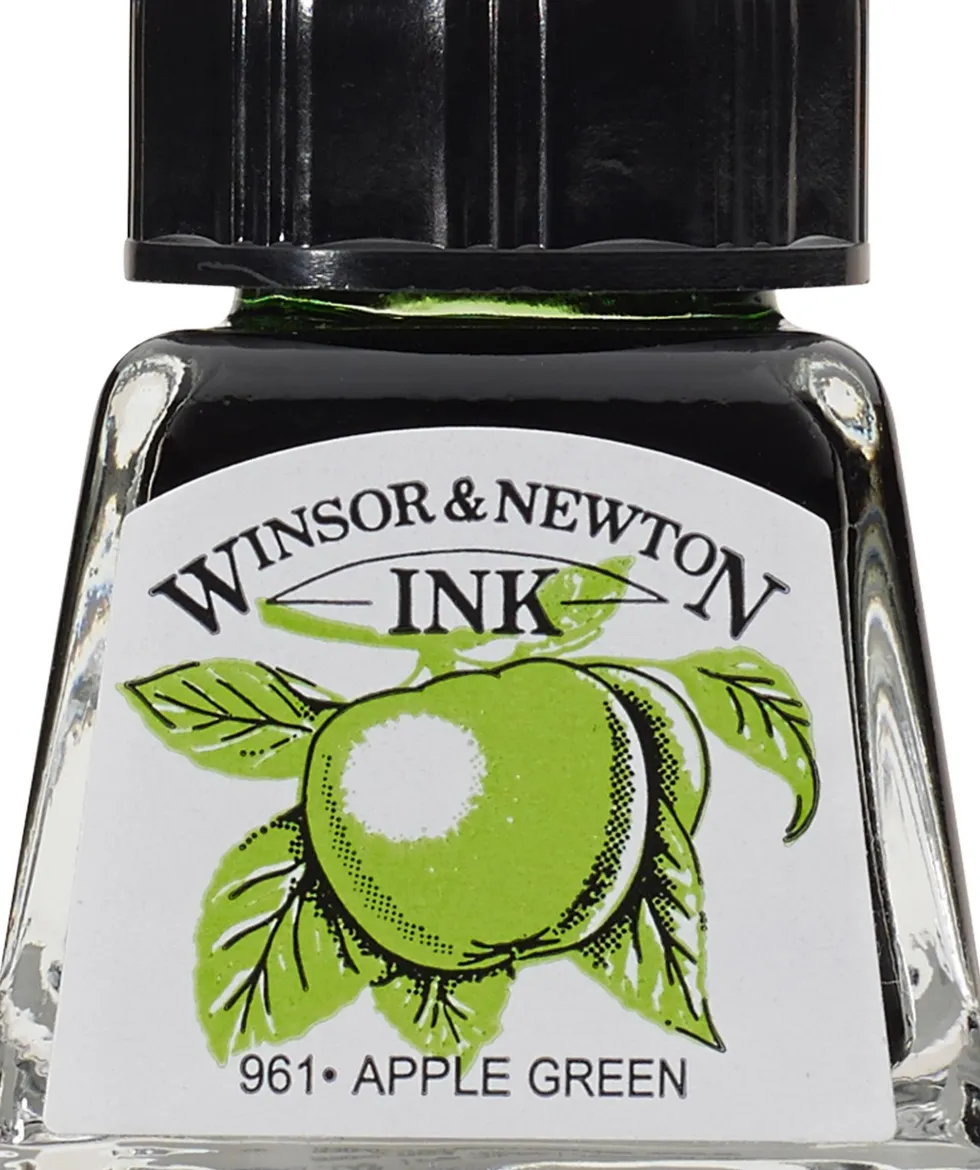 Tusz rysunkowy - Winsor & Newton - Apple Green, 14 ml