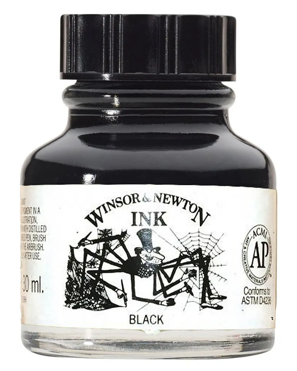 Tusz rysunkowy - Winsor & Newton - black, 30 ml