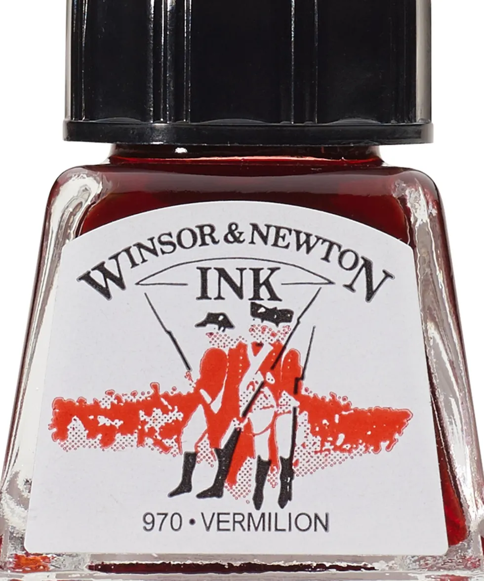 Tusz rysunkowy - Winsor & Newton - Vermilion, 14 ml