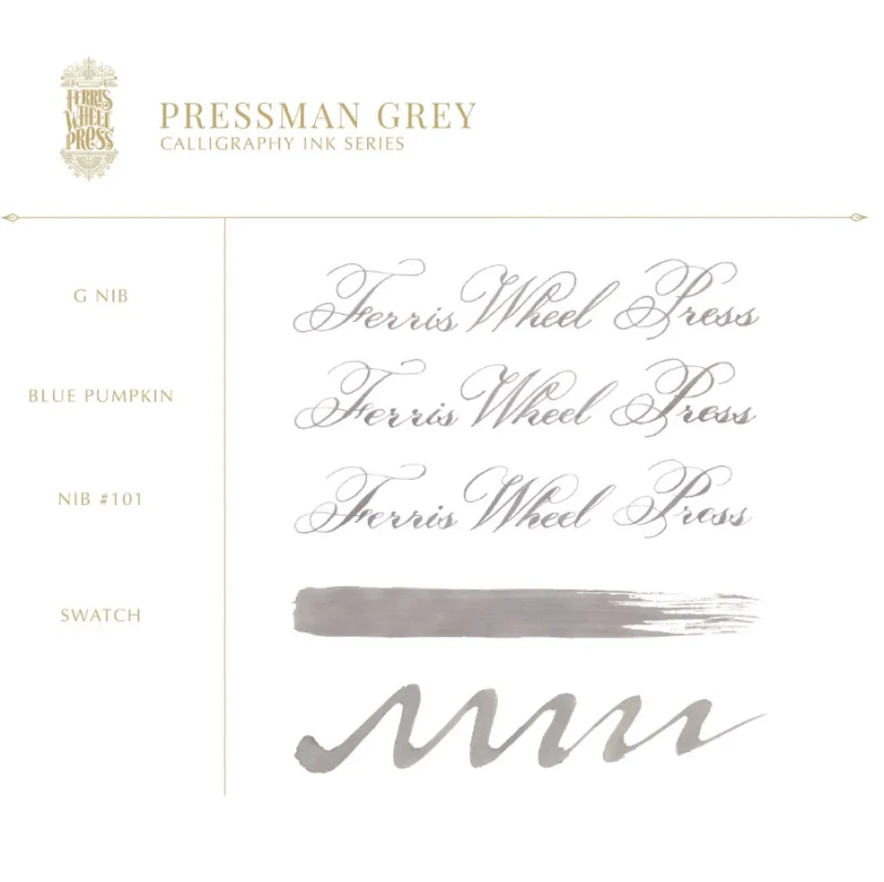 Tusz wodoodporny - Ferris Wheel Press - Pressman Grey, 28 ml