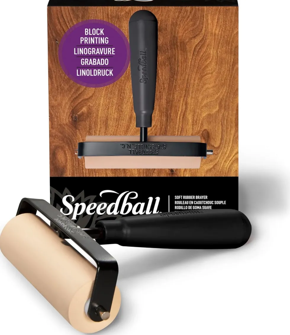 Wałek graficzny do linorytu Deluxe Soft - Speedball - Black 10 cm