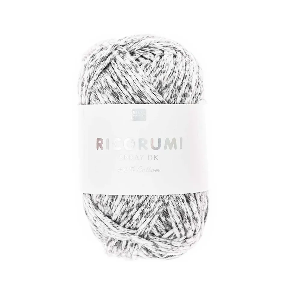 Włóczka bawełniana Ricorumi Spray DK - Rico Design - Grey, 25 g