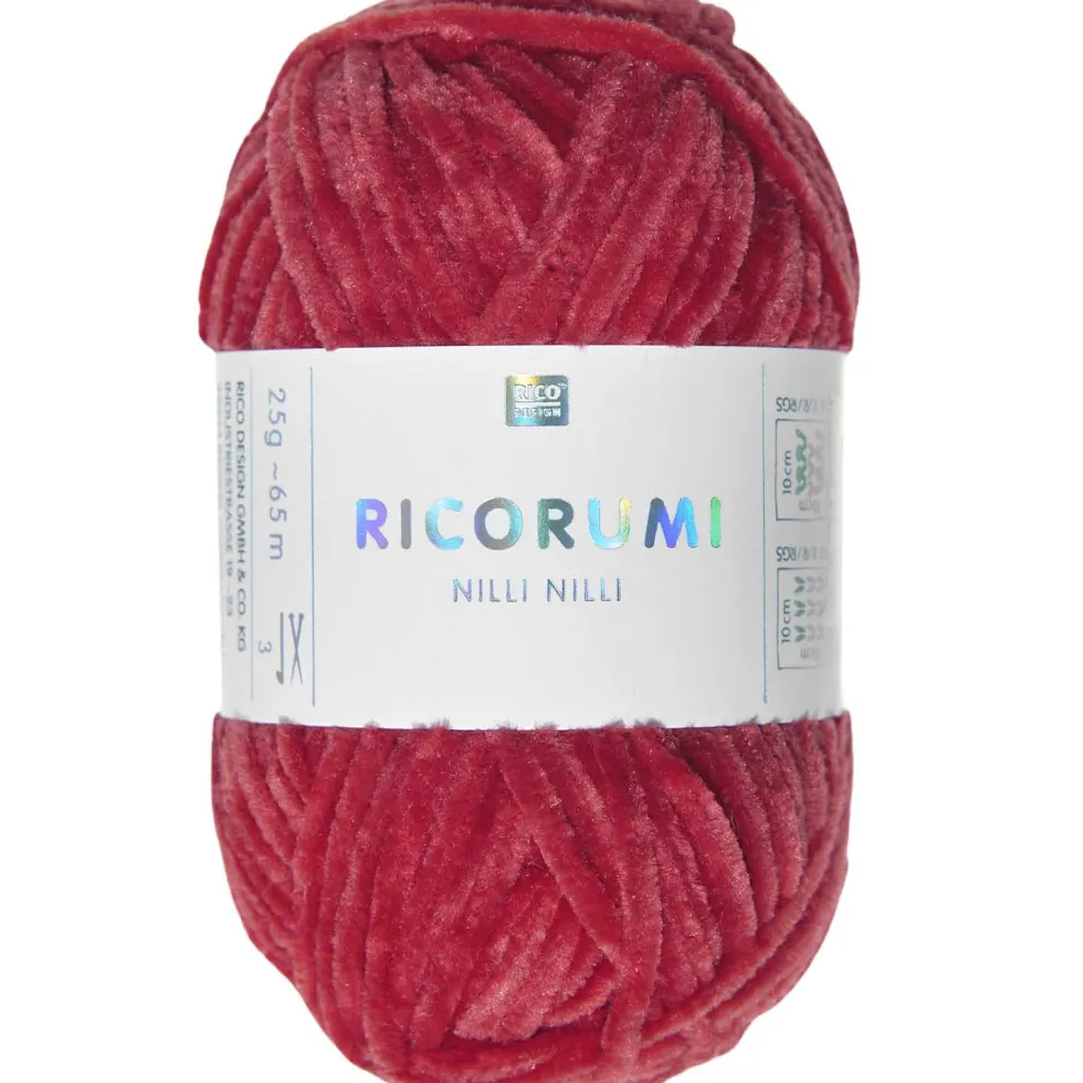 Włóczka szenilowa Ricorumi Nilli Nilli - Rico Design - Red, 25 g