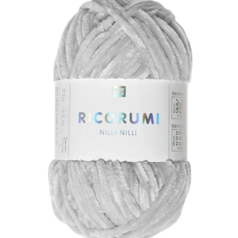 Włóczka szenilowa Ricorumi Nilli Nilli - Rico Design - Silver, 25 g