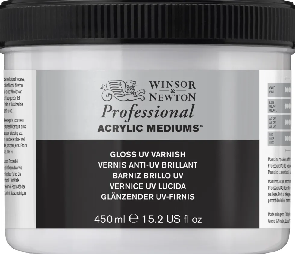 Werniks UV do farb akrylowych Professional - Winsor & Newton - połysk, 450 ml
