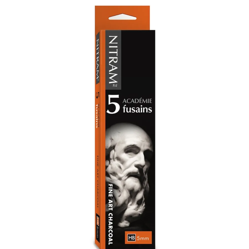 Węgiel Académie Fusains - Nitram - HB, Medium, 5 mm, 5 szt.
