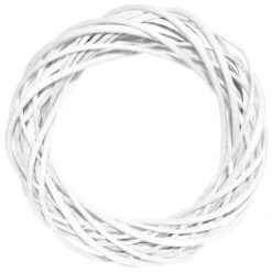 Wianek pleciony, wiklinowy, baza do stroików - biały, 20 cm