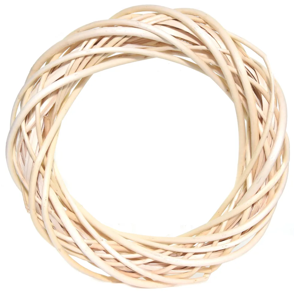 Wianek pleciony, wiklinowy, baza do stroików - naturalny, 25 cm
