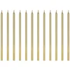 Świeczki urodzinowe gładkie - złote, 14 cm, 12 szt.