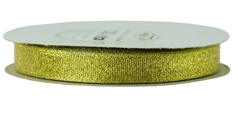 Wstążka brokatowa 12 mm - złota, 32 m