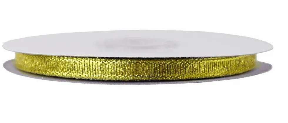Wstążka brokatowa 6 mm - złota, 32 m