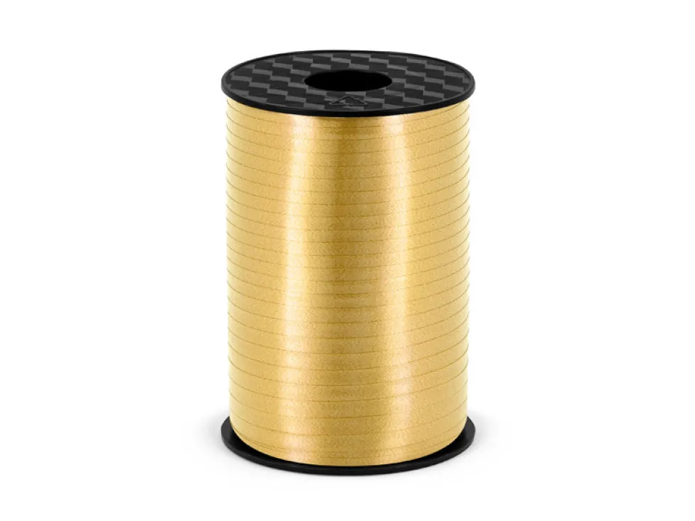 Wstążka plastikowa do balonów - złota, 5 mm x 225 m
