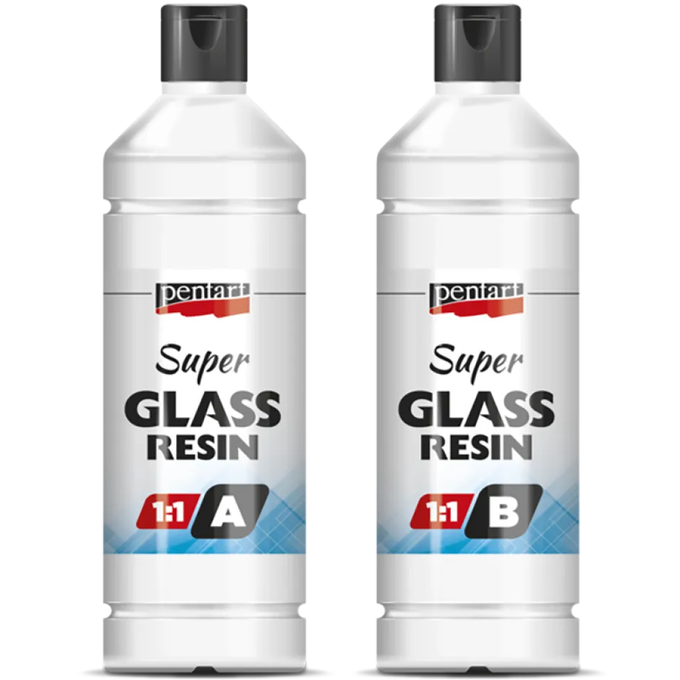 Żywica epoksydowa Super Glass Resin 1:1 - Pentart - krystaliczna, 2 x 250 ml