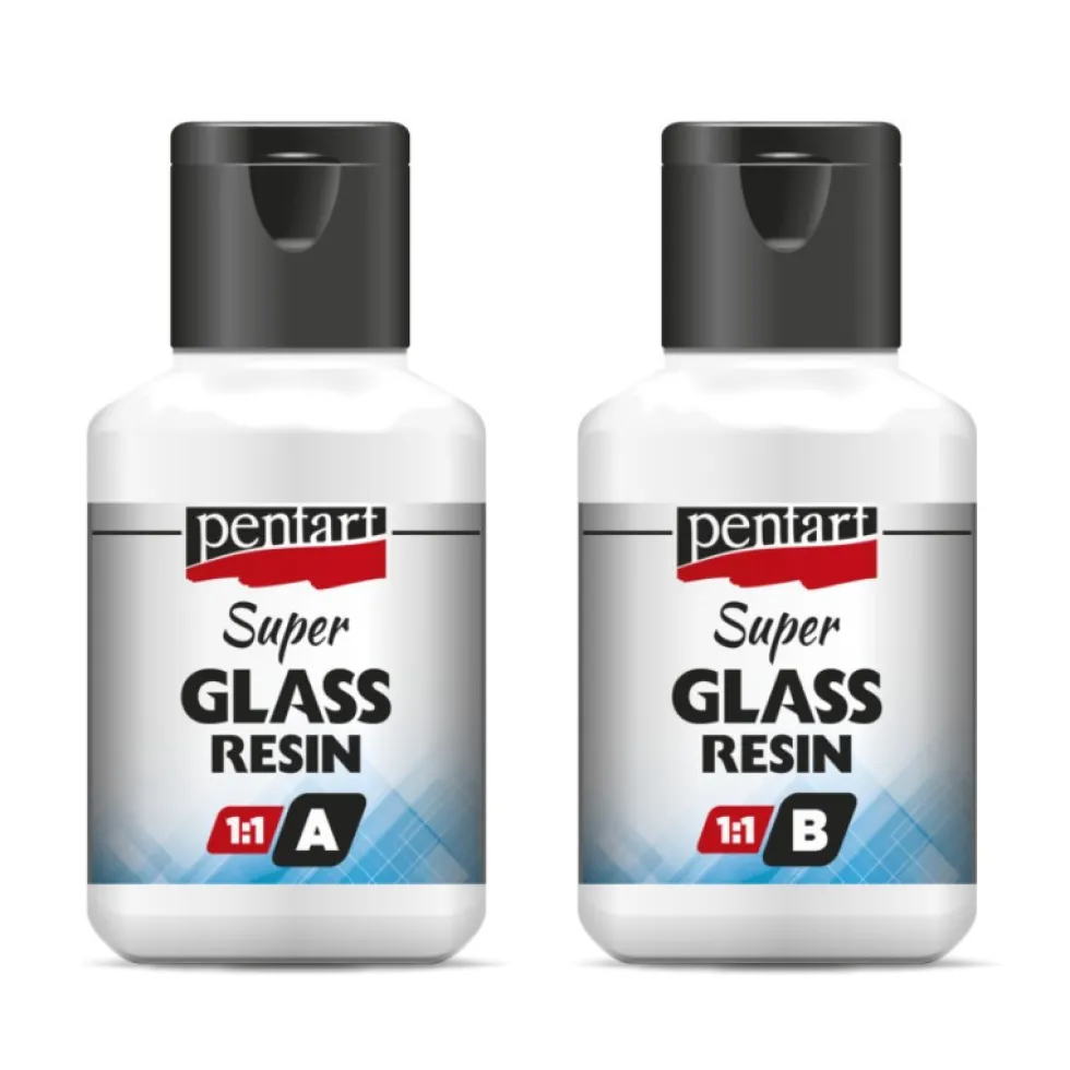 Żywica epoksydowa Super Glass Resin 1:1 - Pentart - krystaliczna, 2 x 40 ml