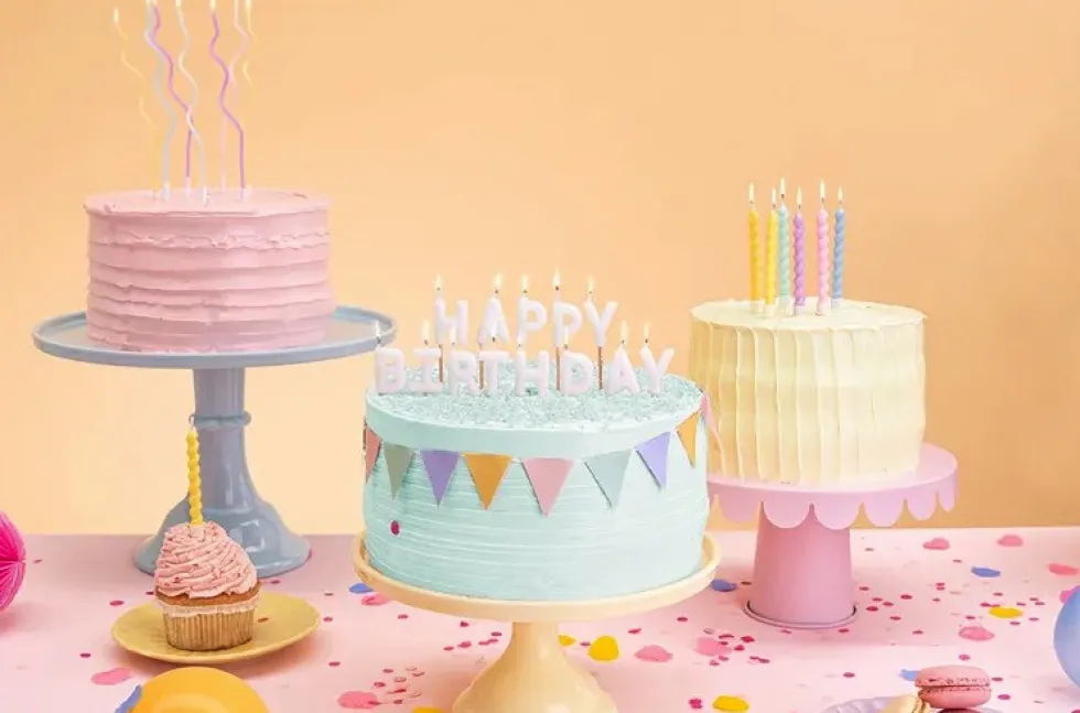 Zakręcone świeczki urodzinowe - pastelowe, 8,5 cm, 6 szt.