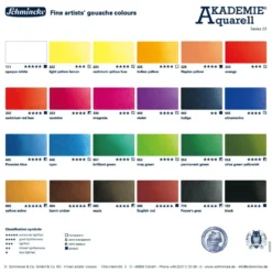 Zestaw akwareli Akademie Aquarell w półkostkach - Schmincke - 12 kolorów