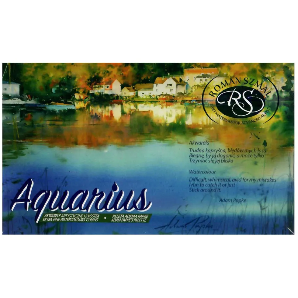 Zestaw akwareli Aquarius w kostkach, Adam Papke - Roman Szmal - 12 kolorów