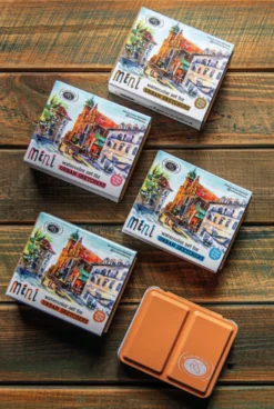 Zestaw akwareli Aquarius w półkostkach Mini Urban Sketchers - Roman Szmal - Pink, 8 kolorów