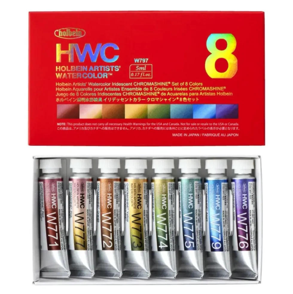 Zestaw akwareli Artists’ Watercolor Chromashine - Holbein - 5 ml x 8 szt.