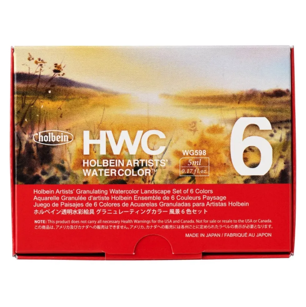Zestaw akwareli Artists’ Watercolor Granulating Landscape - Holbein - 6 x 5 ml