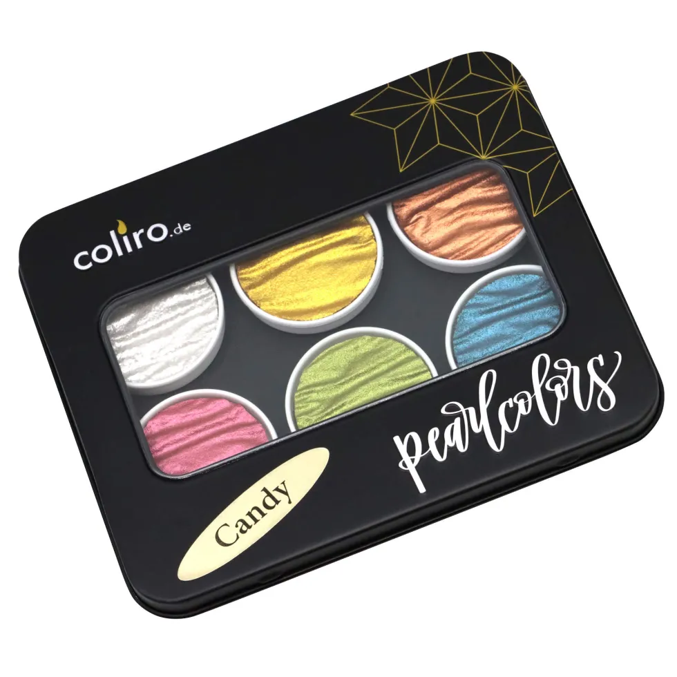 Zestaw akwareli, Candy - Coliro Pearl Colors - 6 kolorów