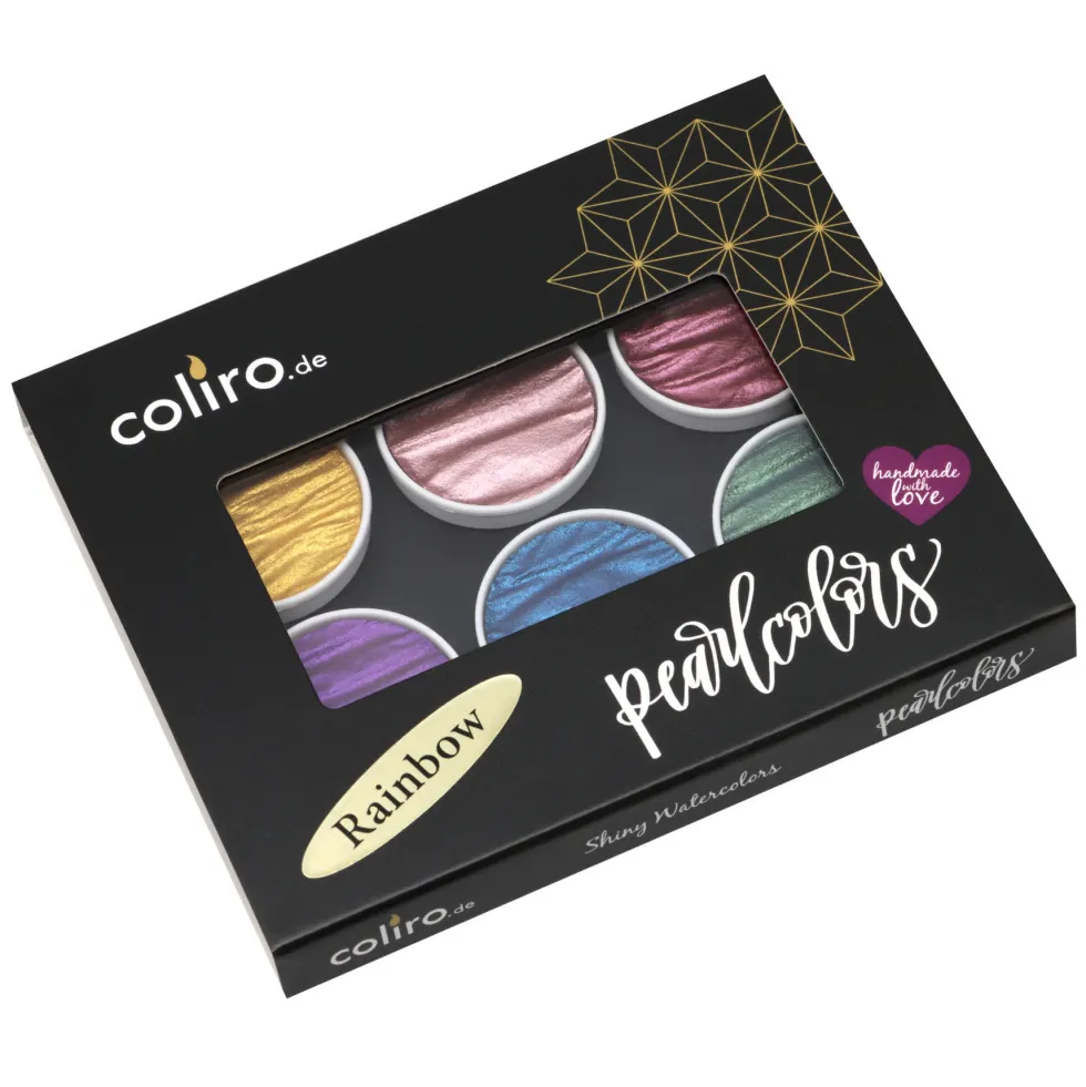 Zestaw akwareli, Rainbow - Coliro Pearl Colors - 6 kolorów