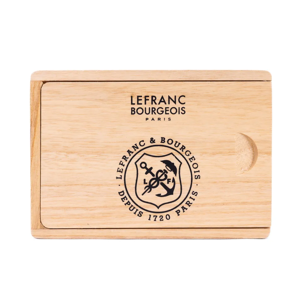 Zestaw akwareli w półkostkach Fine w drewnianej kasetce - Lefranc & Bourgeois - 14 szt.