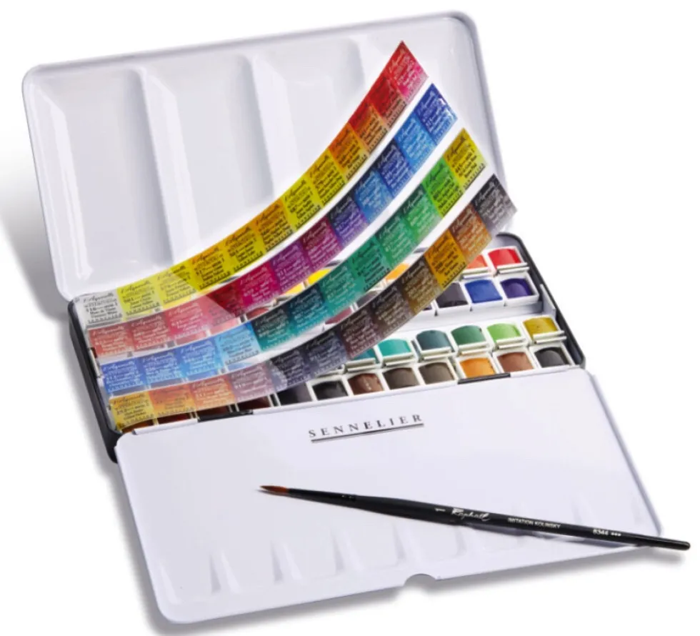 Zestaw akwareli w półkostkach l'Aquarelle - Sennelier - 48 szt.