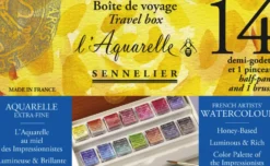 Zestaw akwareli w półkostkach l'Aquarelle Travel Box - Sennelier - 14 szt.