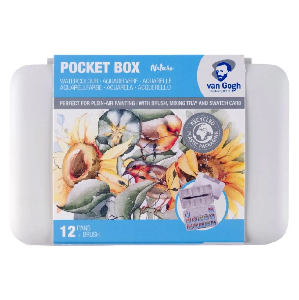 Zestaw akwareli w półkostkach Pocket Box Shades of Nature - Van Gogh - 12 kolorów