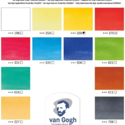 Zestaw akwareli w półkostkach - Van Gogh - 12 kolorów