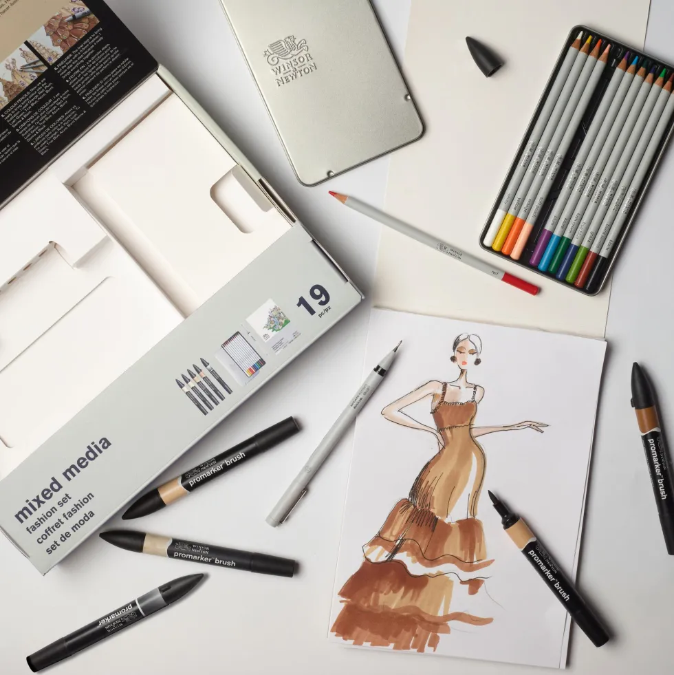 Zestaw artystyczny Mixed Media Fashion - Winsor & Newton - 19 pcs