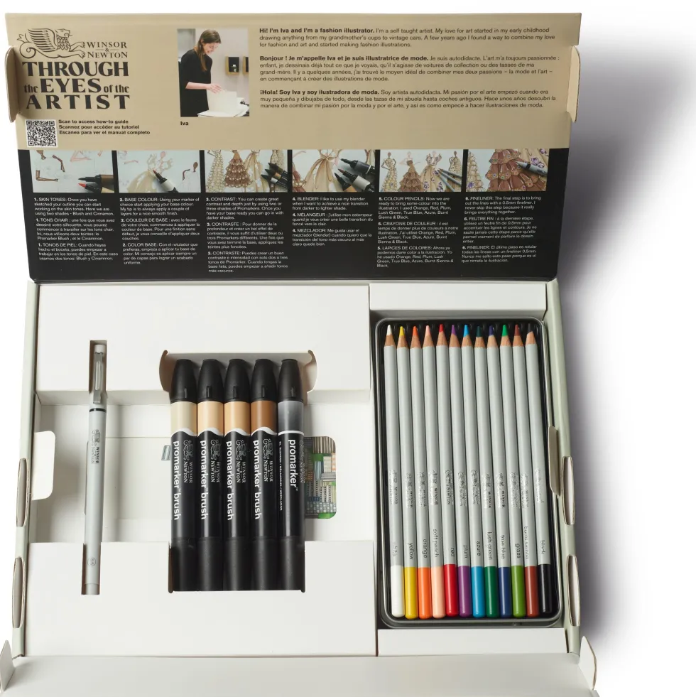 Zestaw artystyczny Mixed Media Fashion - Winsor & Newton - 19 pcs