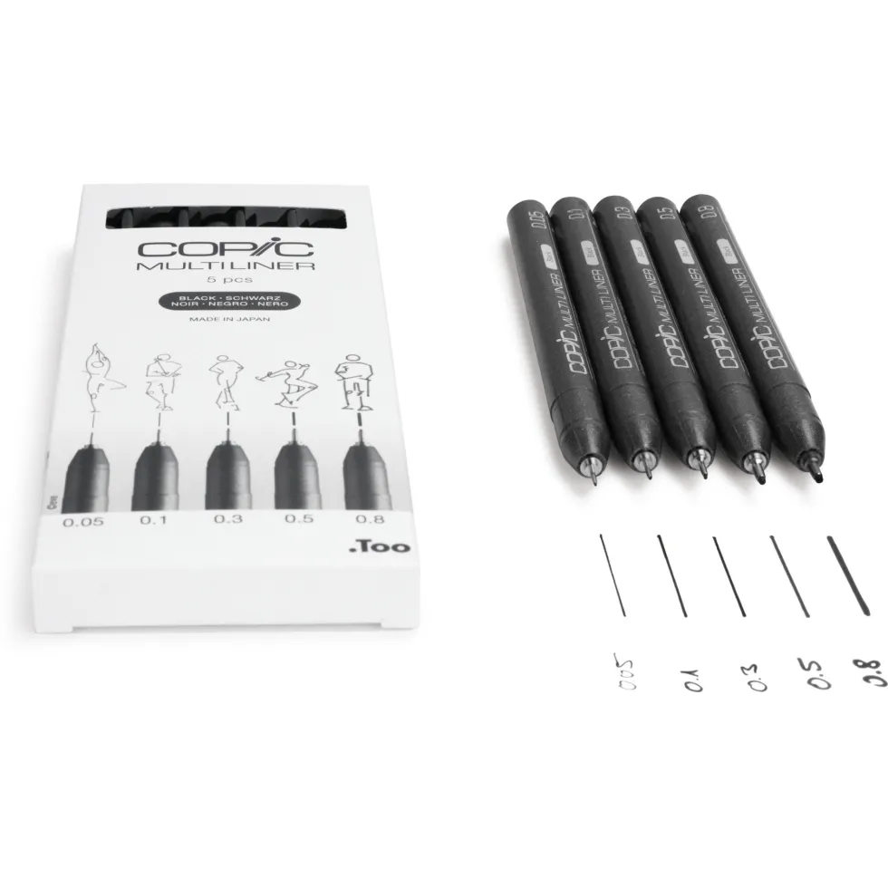 Zestaw cienkopisów Copic Multiliner - Black 5 szt.