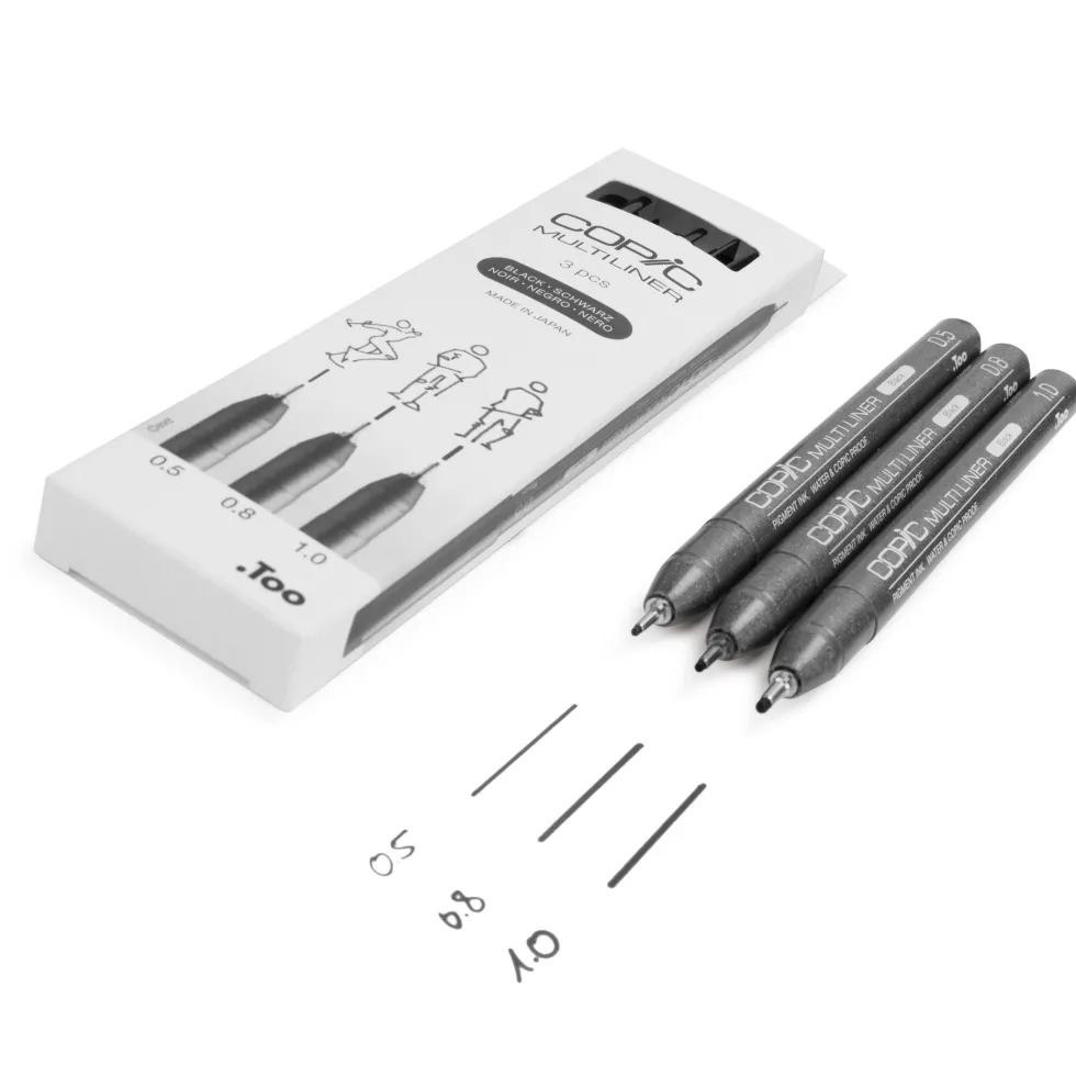 Zestaw cienkopisów Copic Multiliner Broad - Black 3 szt.