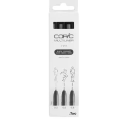 Zestaw cienkopisów Copic Multiliner Medium - Black 3 szt.