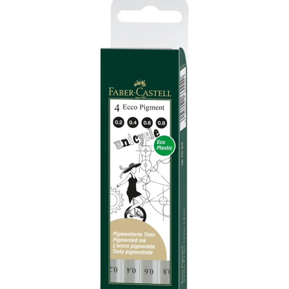 Zestaw cienkopisów Ecco Pigment - Faber-Castell - 4 szt.