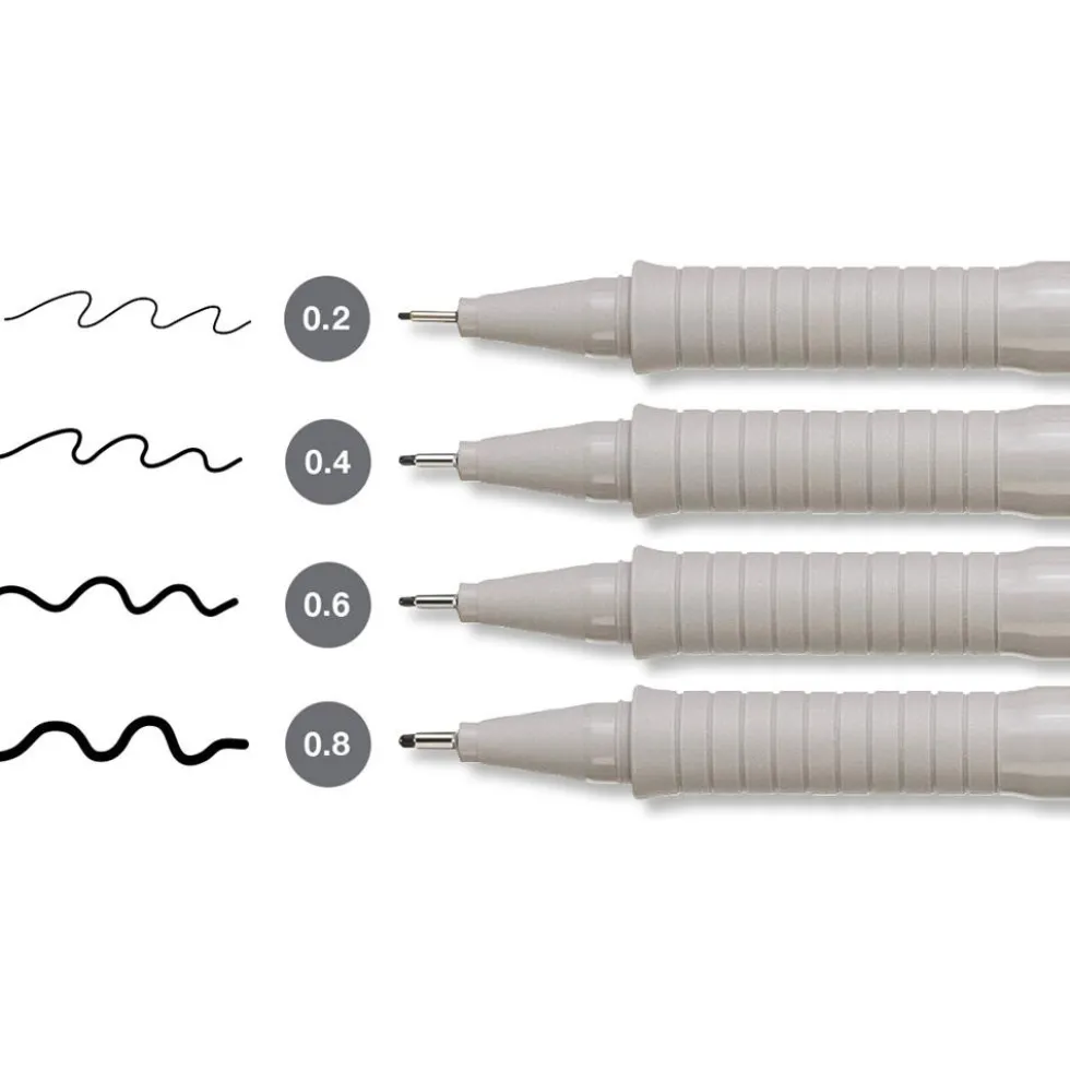 Zestaw cienkopisów Ecco Pigment - Faber-Castell - 4 szt.