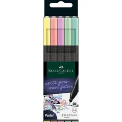 Zestaw cienkopisów Grip Finepen - Faber-Castell - pastelowe, 5 kolorów